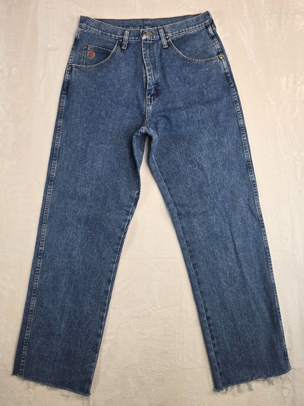 Wrangler Twenty X Mens 33x40 Western Cowboy Work Denim Jeans Dark Wash Cut Off